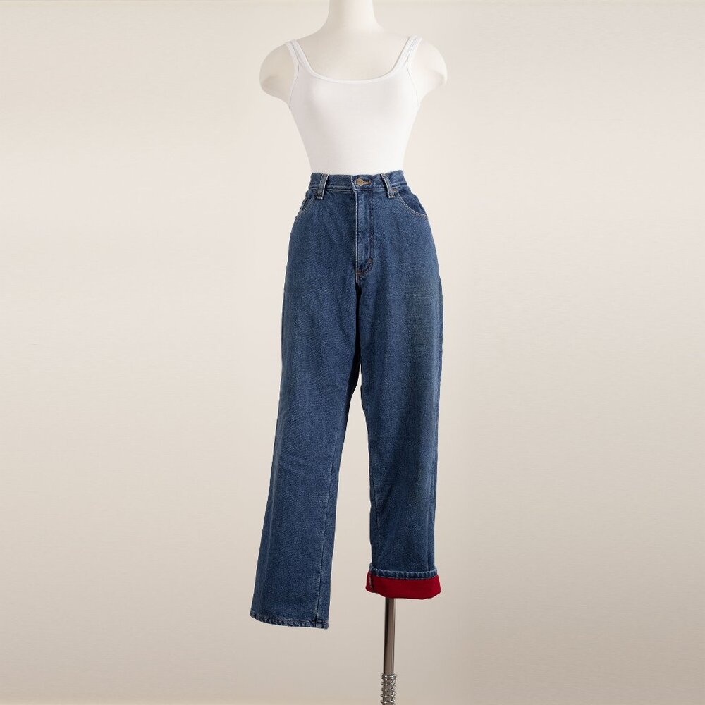 Vintage LL Bean Women's Fleece Lined High Waisted Jeans 14P Petite